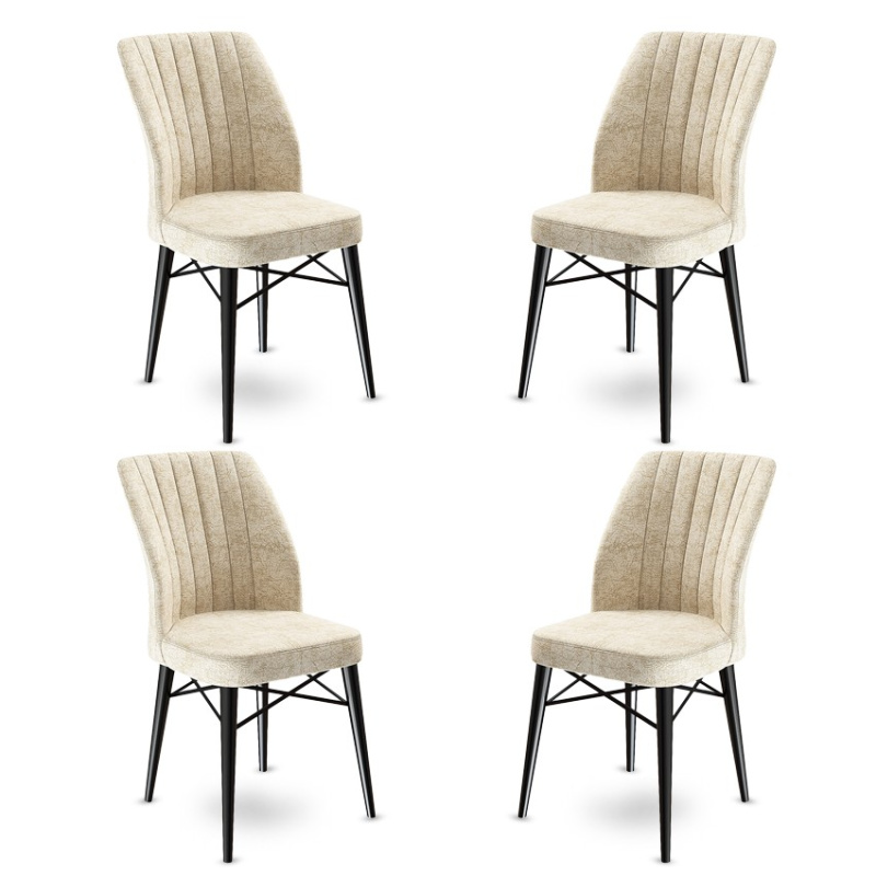 Sada židlí (4 kusy) Flex - Cream, Black