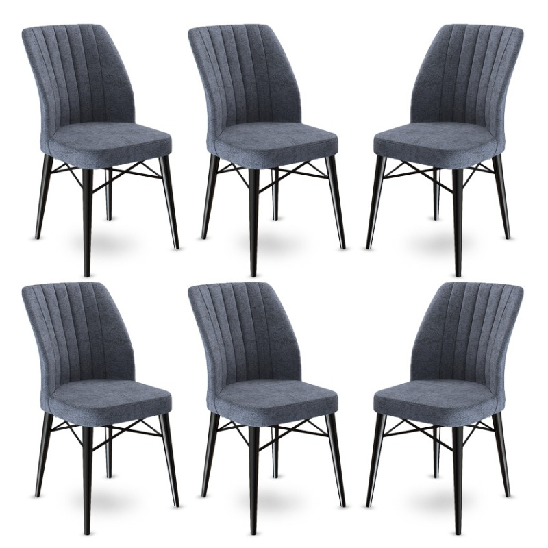 Sada židlí (6 kusů) Flex - Fume, Black