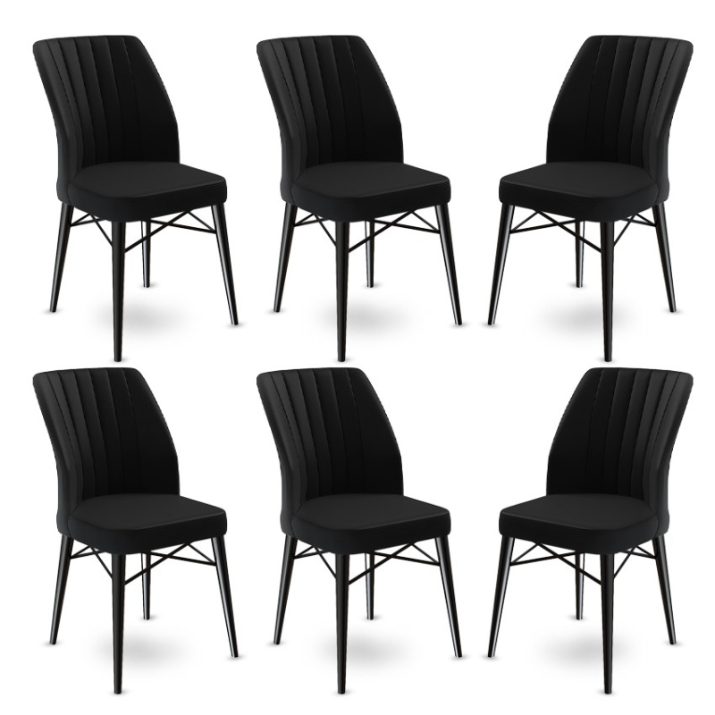 Sada židlí (6 kusů) Flex - Black