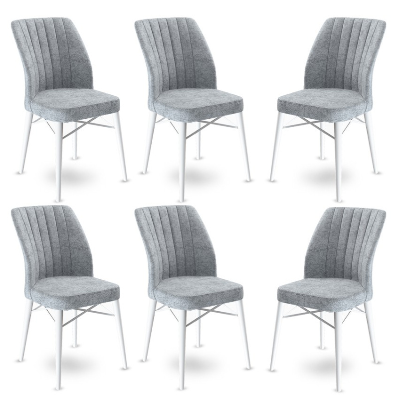 Sada židlí (6 kusů) Flex - Grey, White