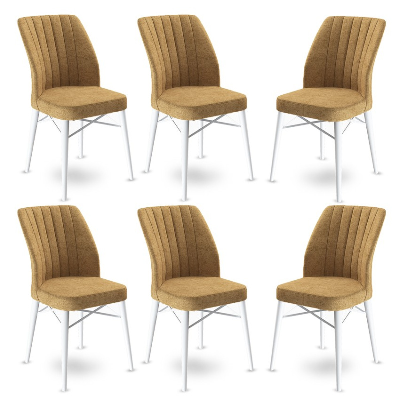 Sada židlí (6 kusů) Flex - Cappuccino, White