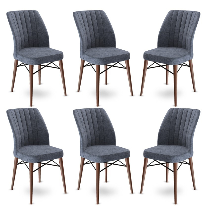 Sada židlí (6 kusů) Flex - Fume, Brown