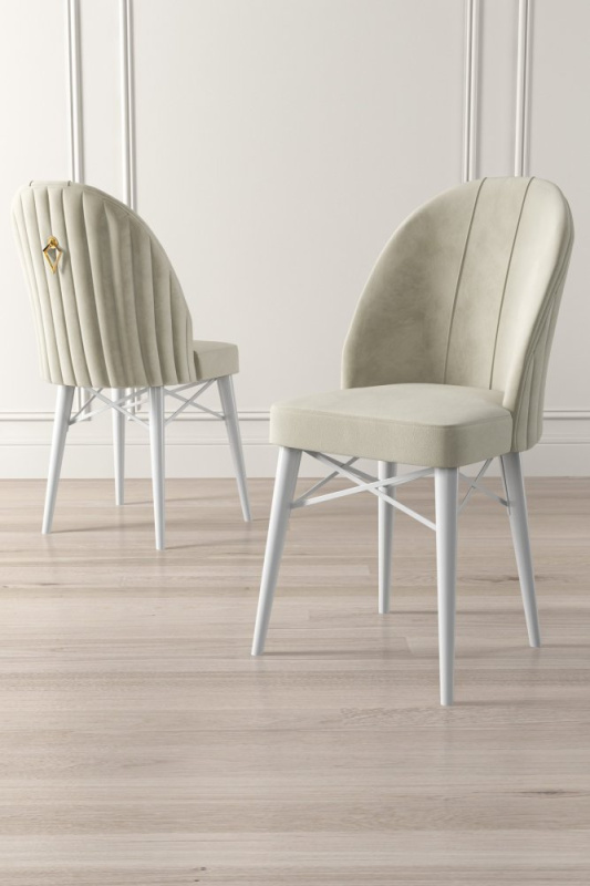 Sada židlí (6 kusů) Ritim - Cream, White