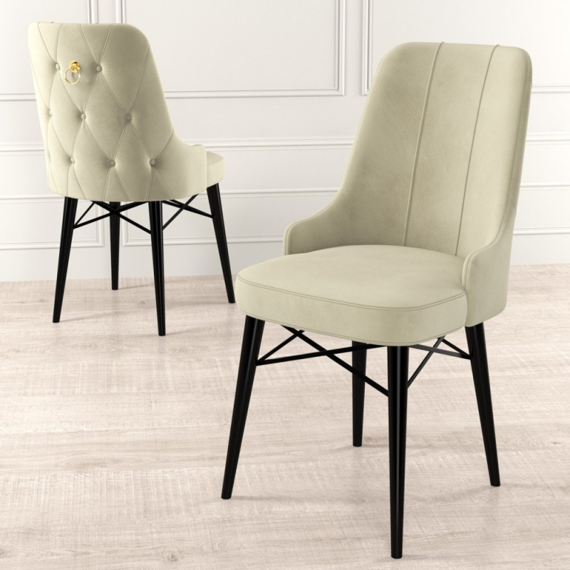 Sada židlí (6 kusů) Pare - Cream, Black