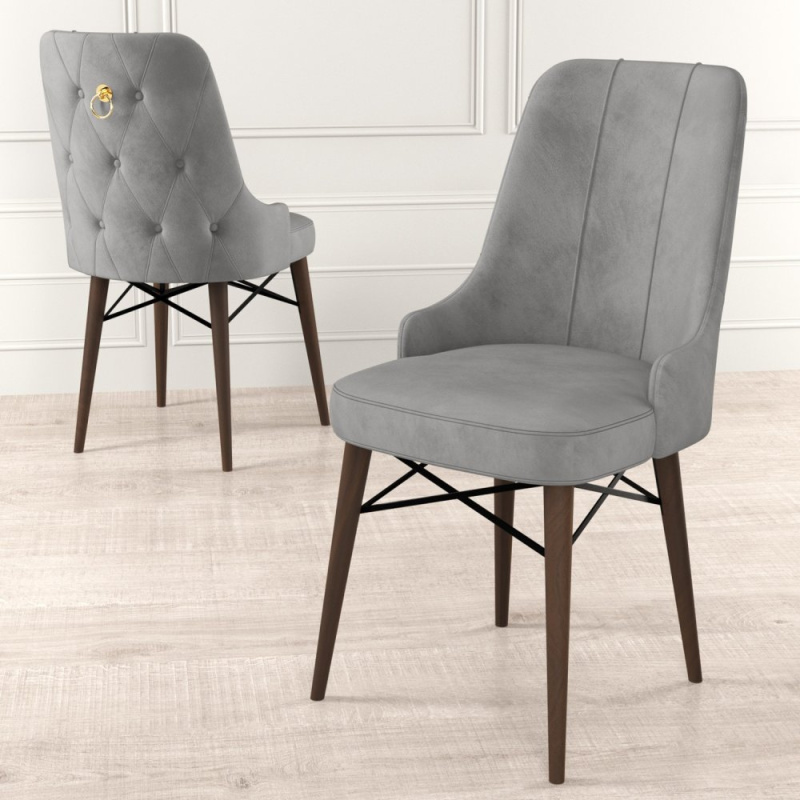 Sada židlí (6 kusů) Pare - Grey, Brown