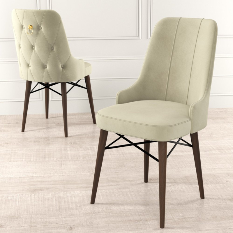 Sada židlí (6 kusů) Pare - Cream, Brown