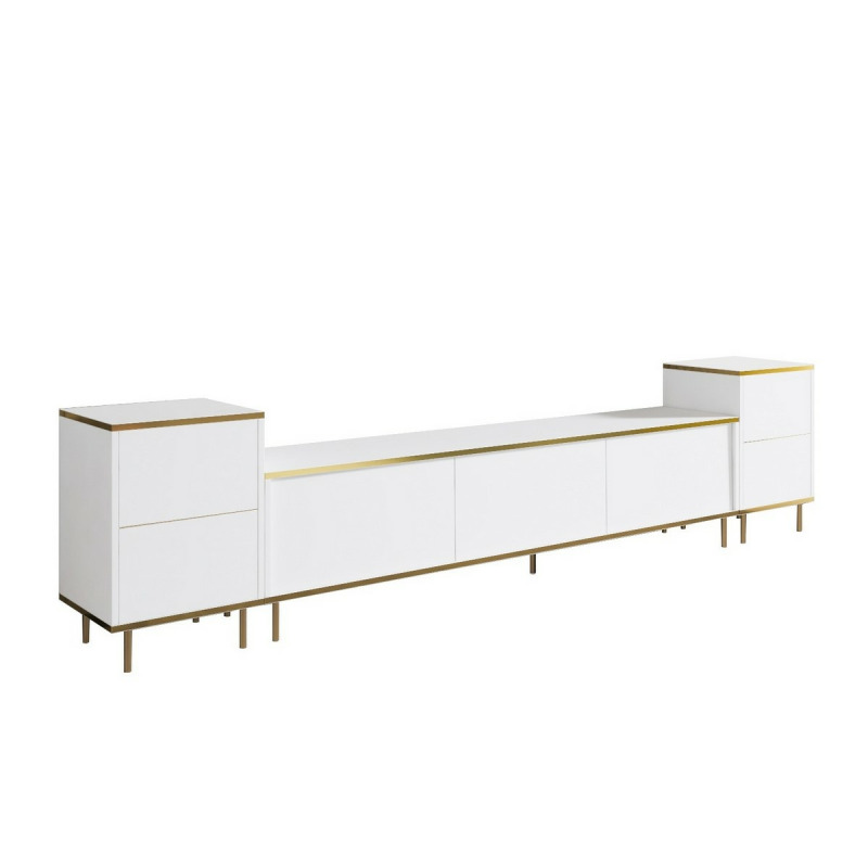 TV stěna / Sestava pod TV Imaj - White, Gold