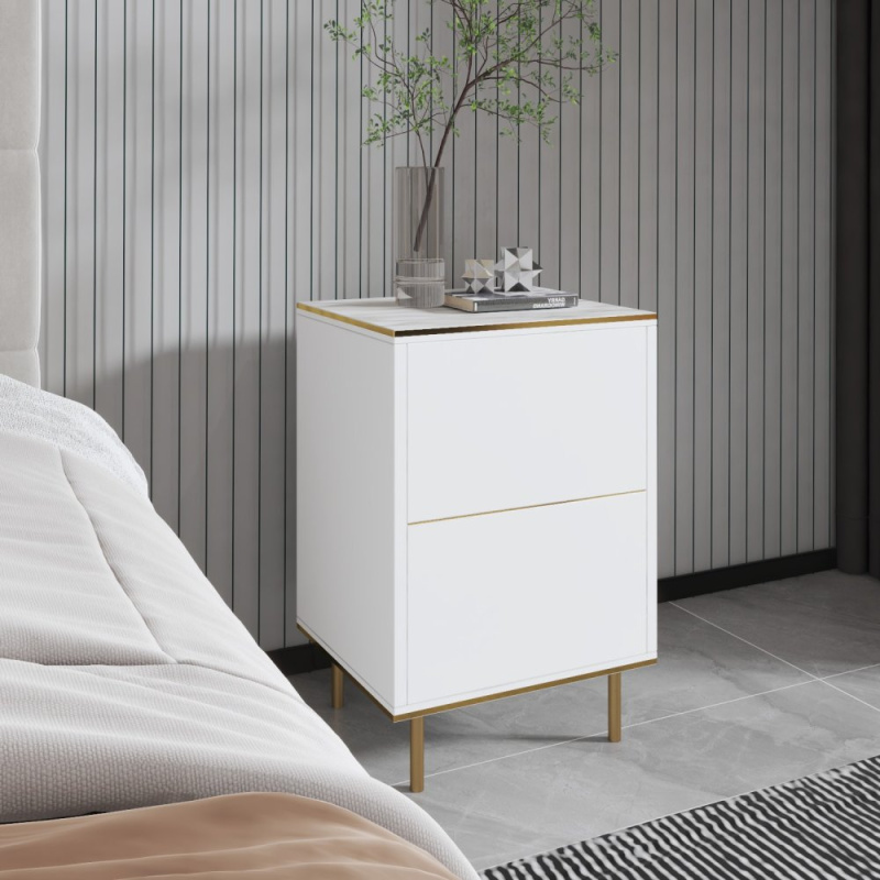 Noční stolek Imaj - Marble, White