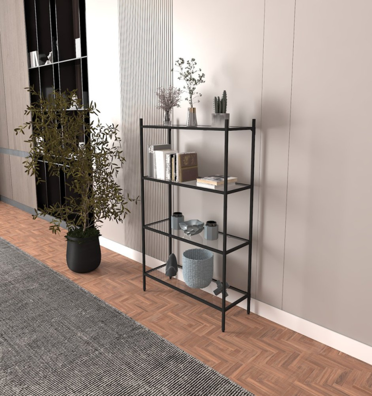 Knihovna Marta - Black, Glass