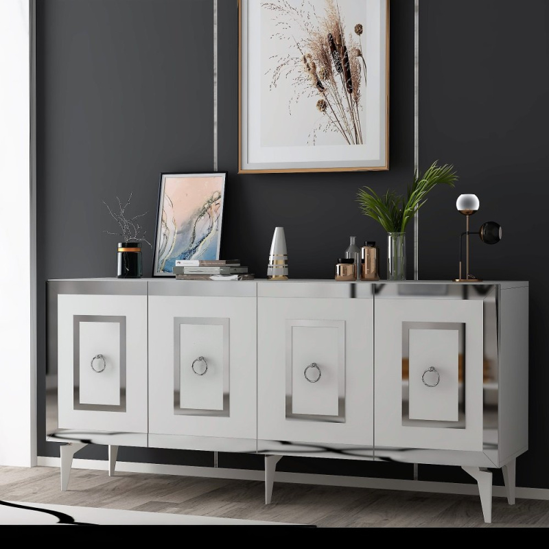 Konzolový stolek Karya - White, Silver