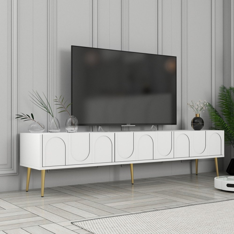 TV stolek Lyon 43 - White, Gold