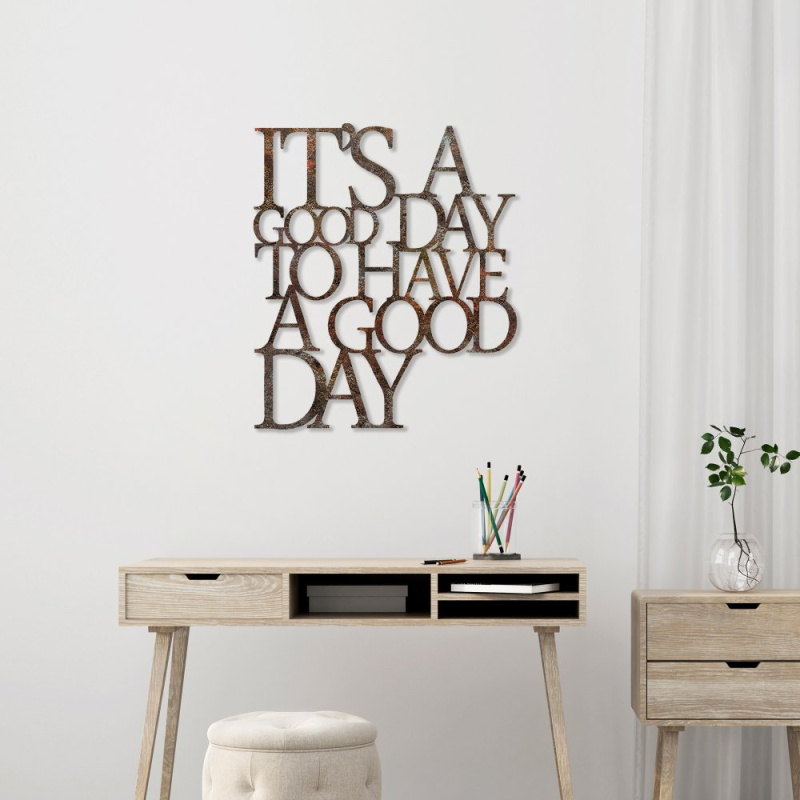 Dekorativní kovový doplněk na zeď Rusty Have a Good Day