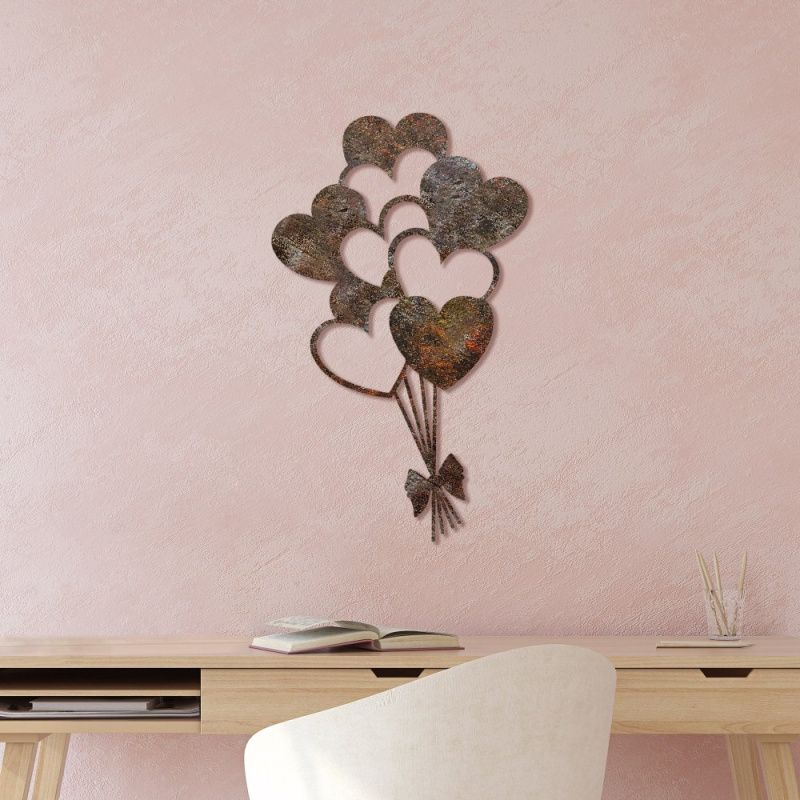 Dekorativní kovový doplněk na zeď Rusty Heart 1