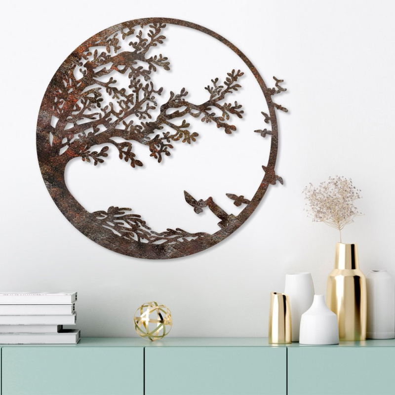 Dekorativní kovový doplněk na zeď Rusty Tree