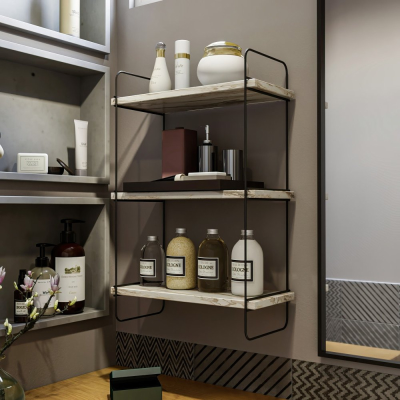 Nástěnná police Pulalis - White Marble