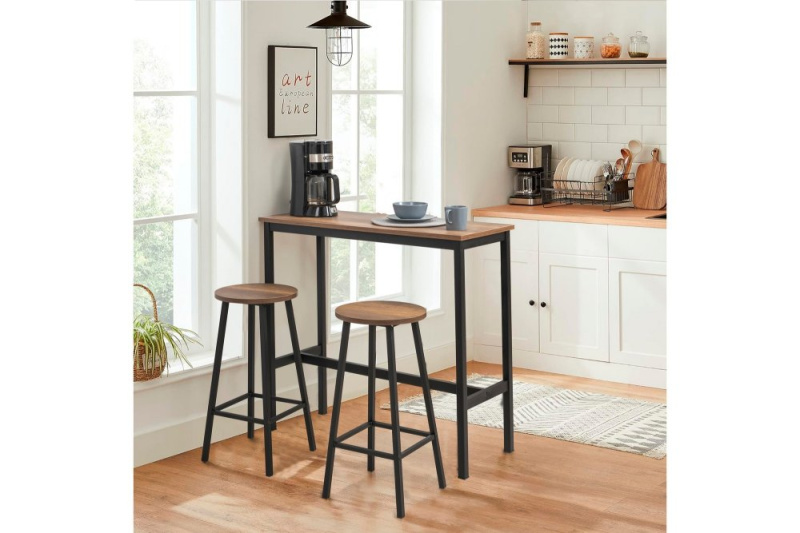 Bar Table & Stool Set (3 Pieces) Mola Set 100 - Barok Black