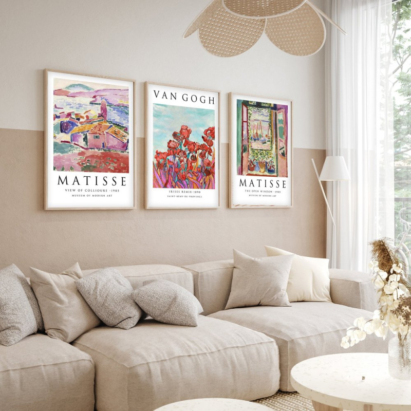 Dekorativní rámovaný obraz z MDF (3 kusy) Huhu268 - 50 x 35