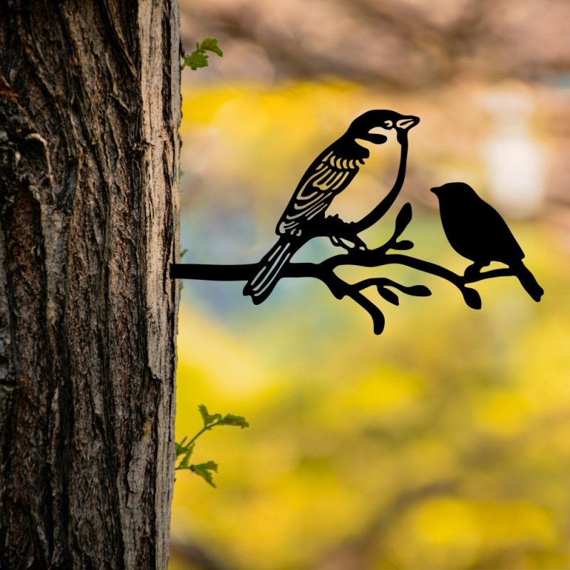 Zahradní dekorace Bird On The Branch 02 - Black