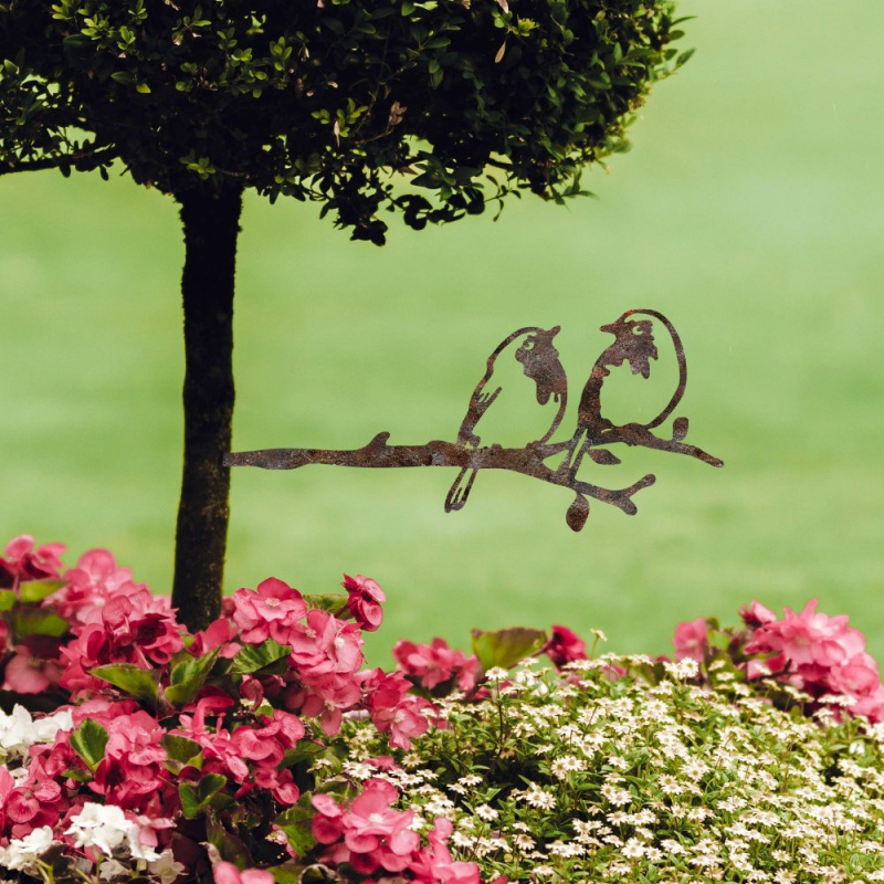 Zahradní dekorace Bird On The Branch 06 - Brown