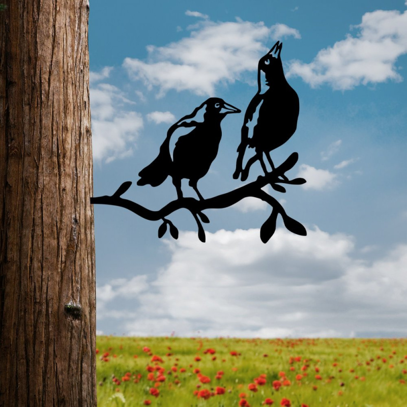 Zahradní dekorace Bird On The Branch 09 - Black