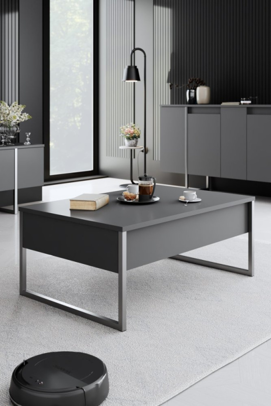 Konferenční stolek Luxe - Anthracite, Silver