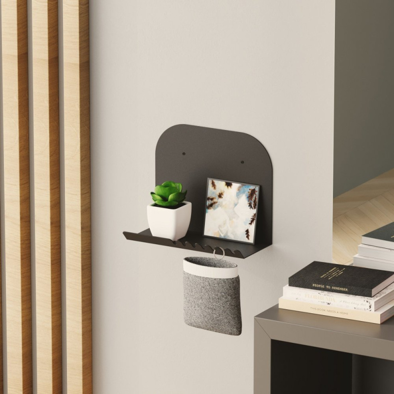 Nástěnná police Short Pouch - Black