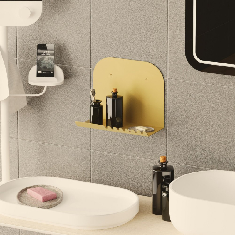 Nástěnná police Short Pouch - Gold