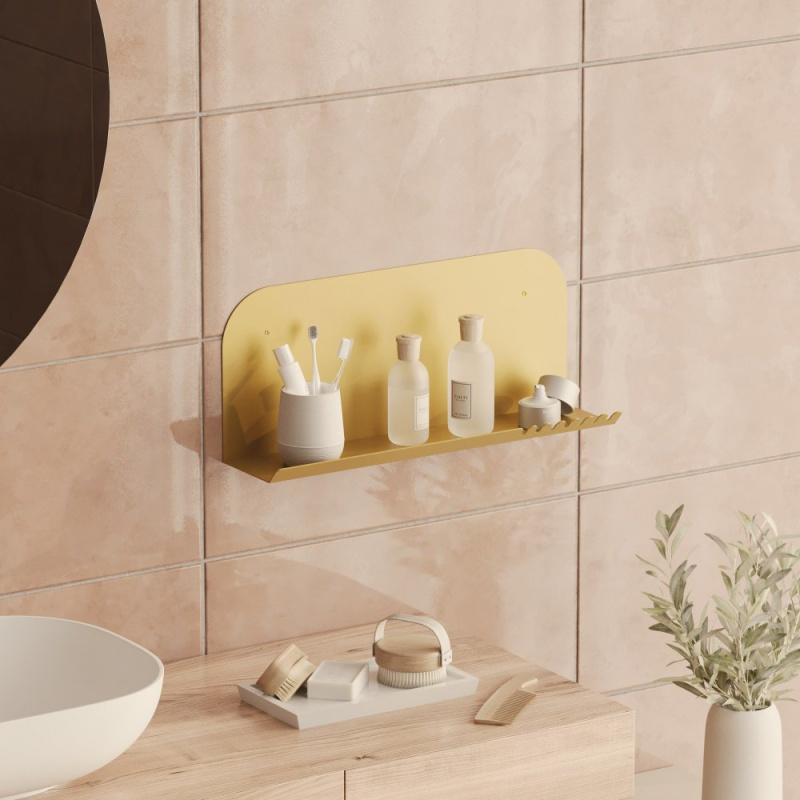 Nástěnná police Long Pouch - Gold