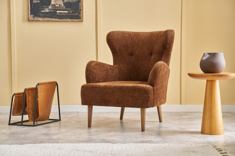 Křeslo ušák Karina Prestij - Brown, Copper