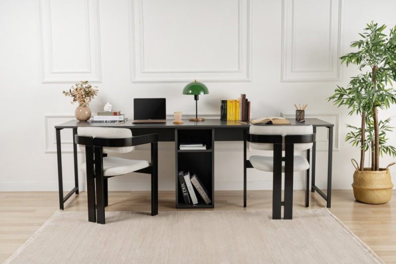 Psací stůl Twin Study Desk - Anthracite, Black
