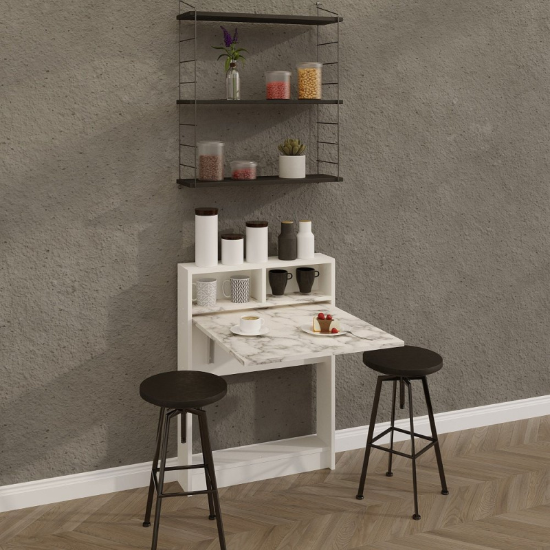 Skládací stůl Bracked - Carrara Marble