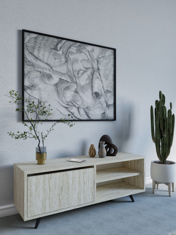 TV stolek Maku - Travertine