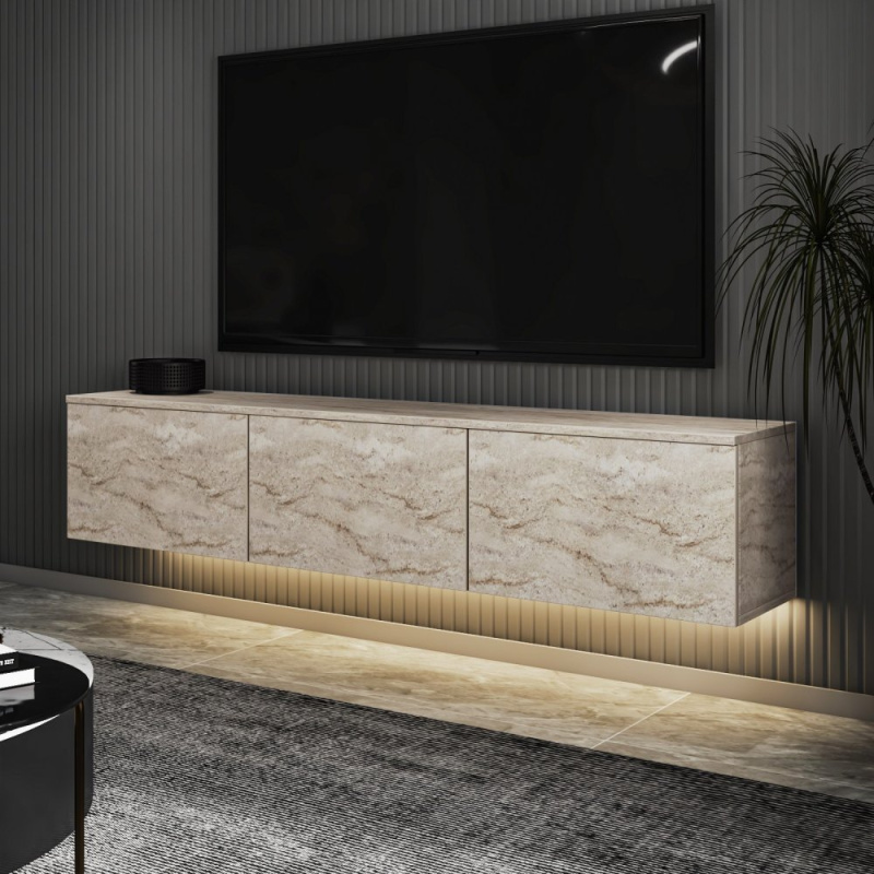 TV stolek Neon Illuminated - Travertine