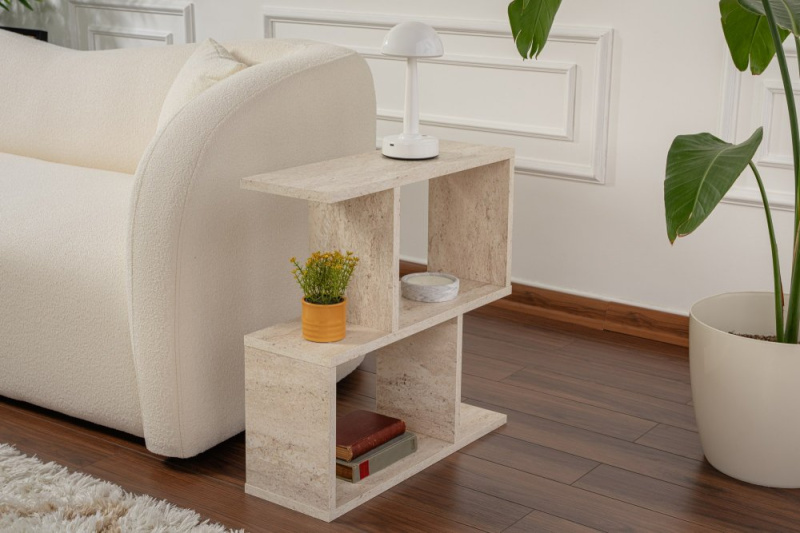 Odkládací stolek / Příruční stolek Life - Travertine