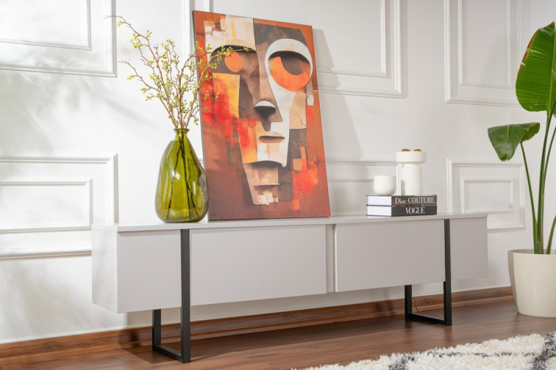 TV stolek Serenity - Grey, Black