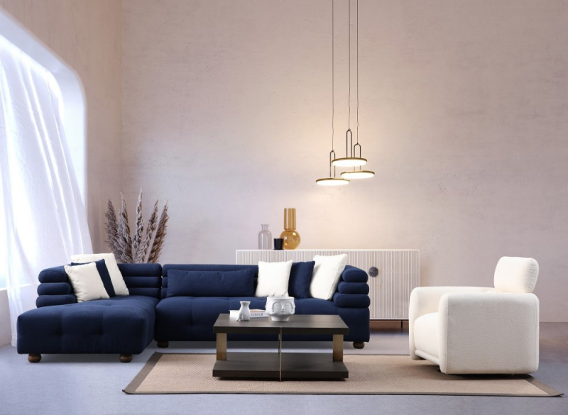 Rohová sedací souprava Boston Left - Night Blue