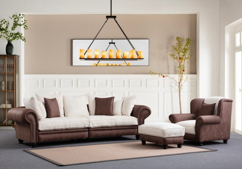 Trojmístná pohovka Fresno 3 - Brown, White