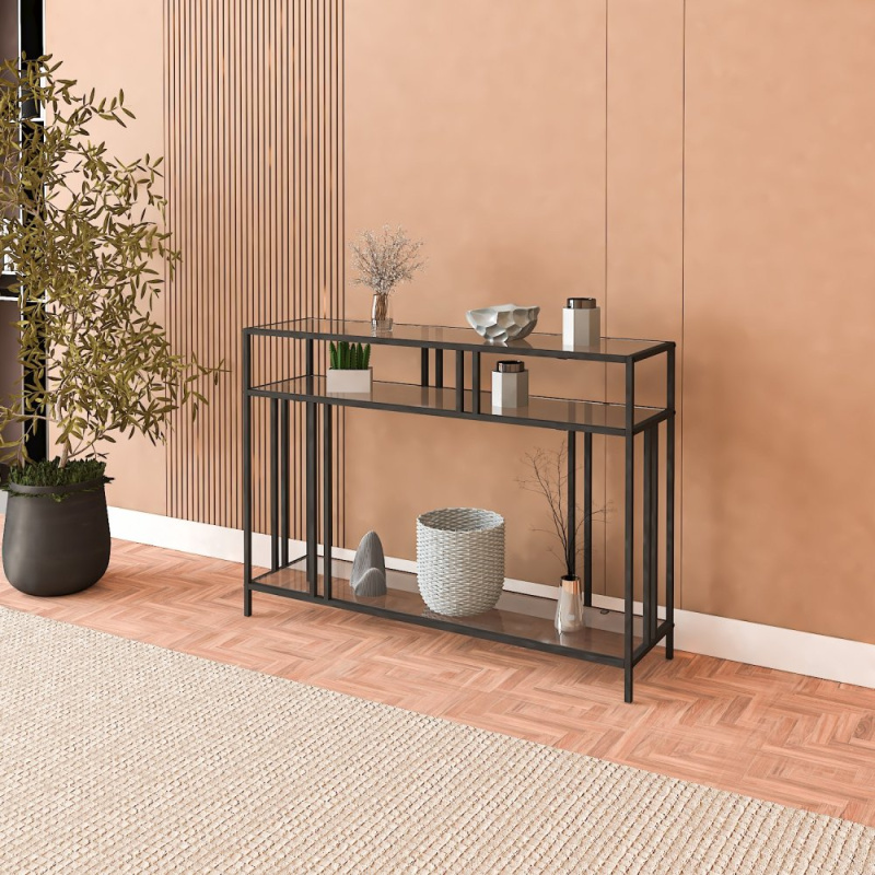 Příborník Venedik - 100 Black, Fume Glass