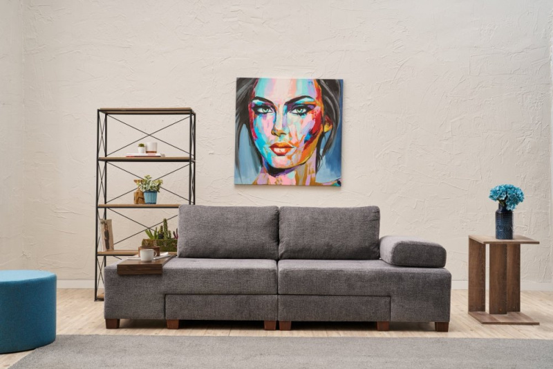 Trojmístná rozkládací pohovka Perenna Chenille - Grey