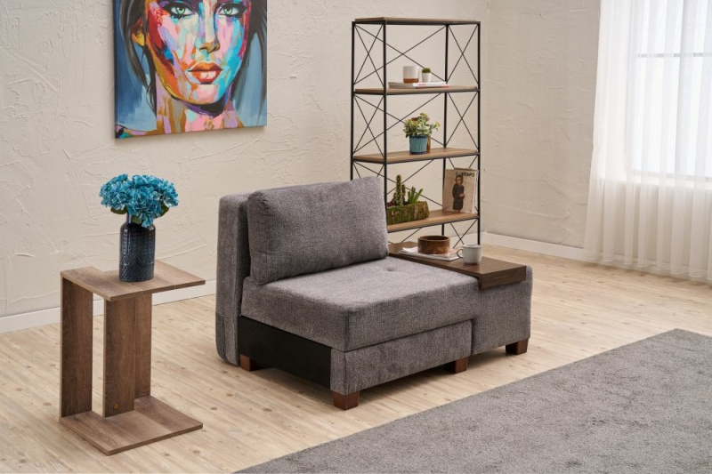 Rozkládací křeslo Perenna Chenille Right - Grey