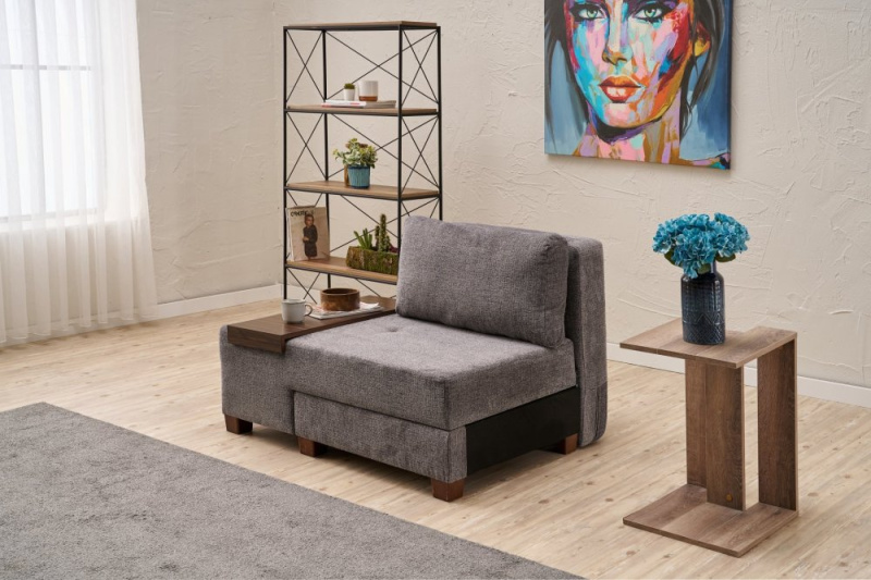 Rozkládací křeslo Perenna Chenille Left - Grey