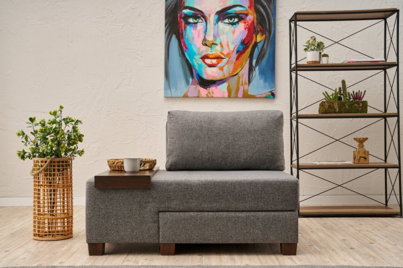 Rozkládací křeslo Perenna Linen Left - Grey