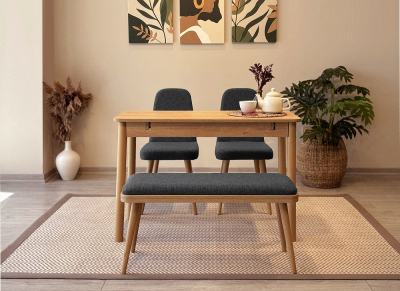 Jídelní set s rozkládacím stolem a židlemi (4 kusy) Vina Mini 01 1053 - Oak, Anthracite