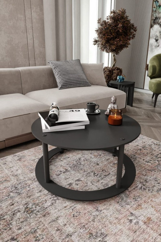 Konferenční stolek Hole Round - Black