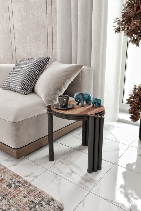 Sada odkládacích stolků (3 kusy) Lavia 3 - Walnut