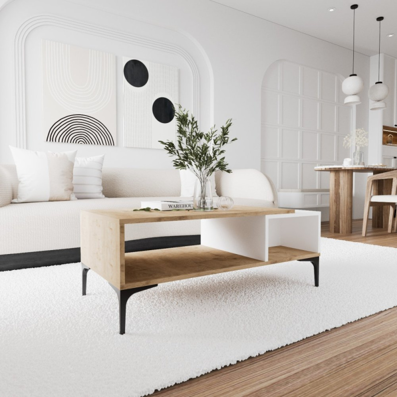 Konferenční stolek Tarz - White, Oak