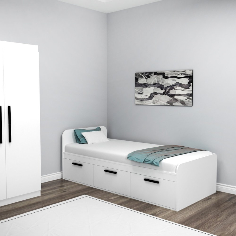 Rám jednolůžkové postele Akser - White