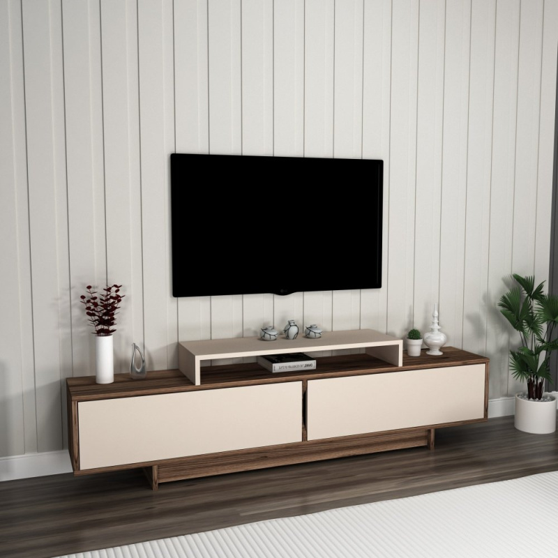 TV stolek Grasyas - Light Walnut, Beige