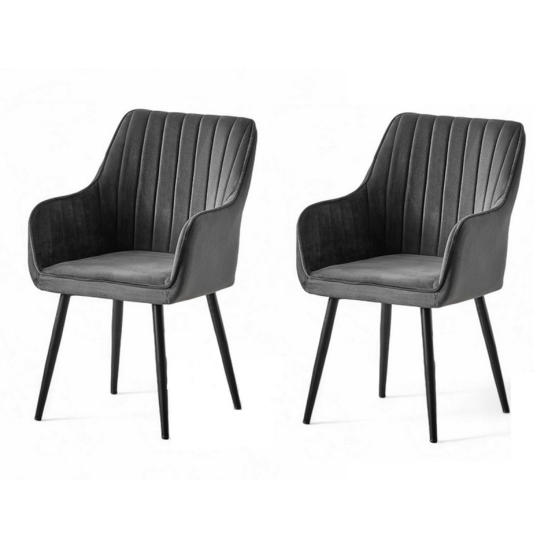 Sada židlí (2 kusy) Nova - Anthracite, Black