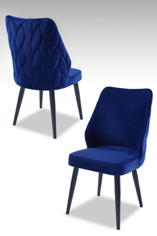 Sada židlí (4 kusy) Pufi - Sax Blue, Black